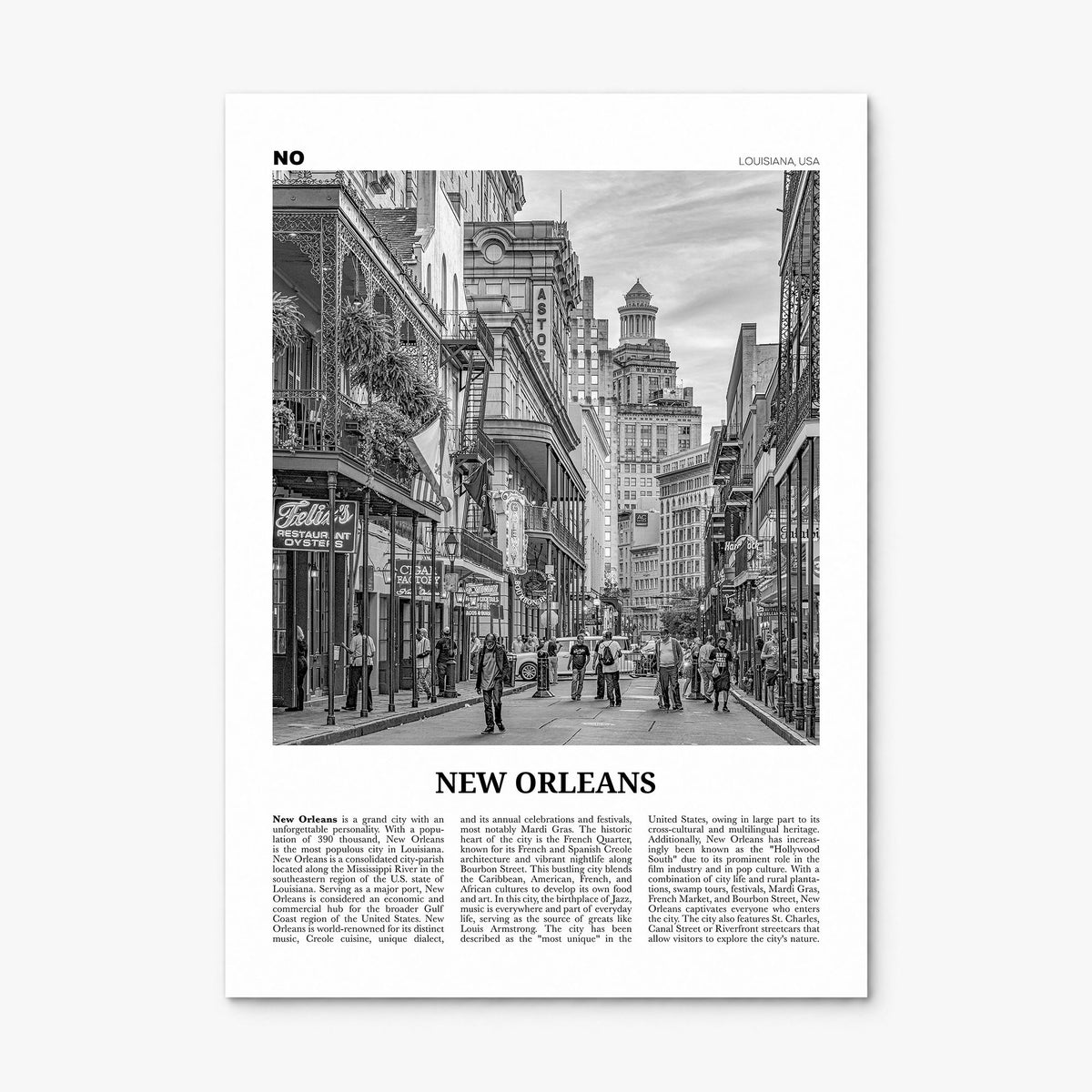 New Orleans Newspaper No 2 Poster, print only (unframed)