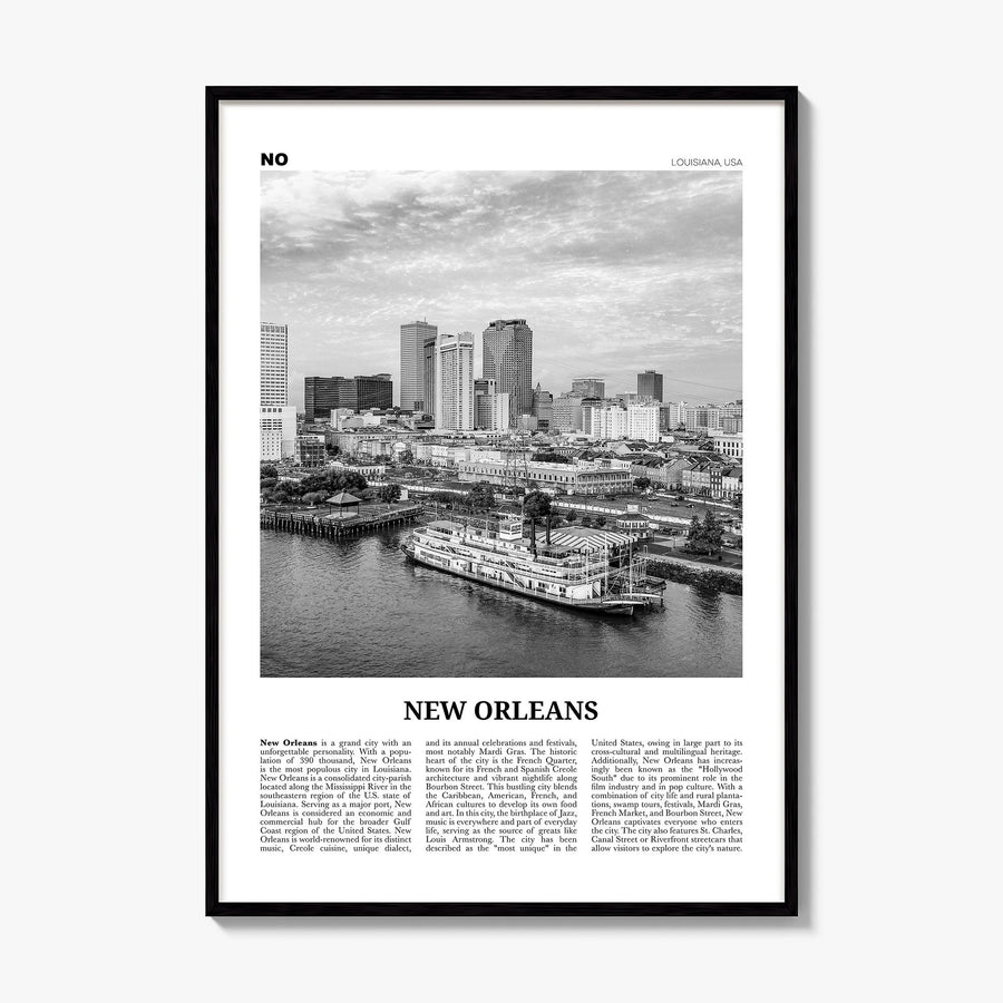 New Orleans Newspaper No 4 Poster, framed poster mockup