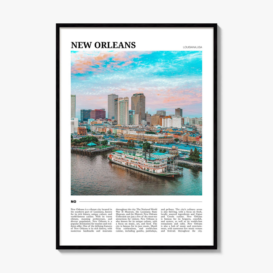 New Orleans Travel Poster, framed poster mockup