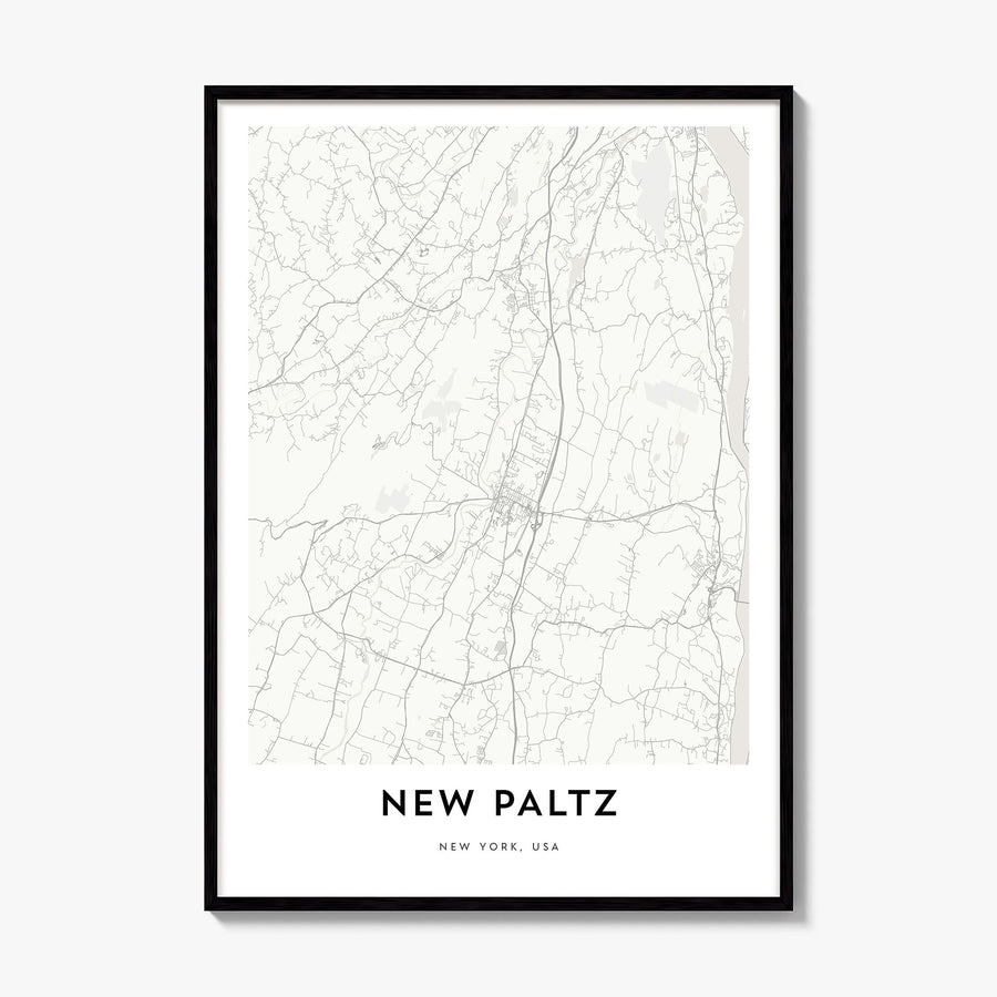 New Paltz Map Poster, framed poster mockup