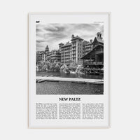 New Paltz Poster White Wood / 8x12 in Nbourhood Travel B&W Poster