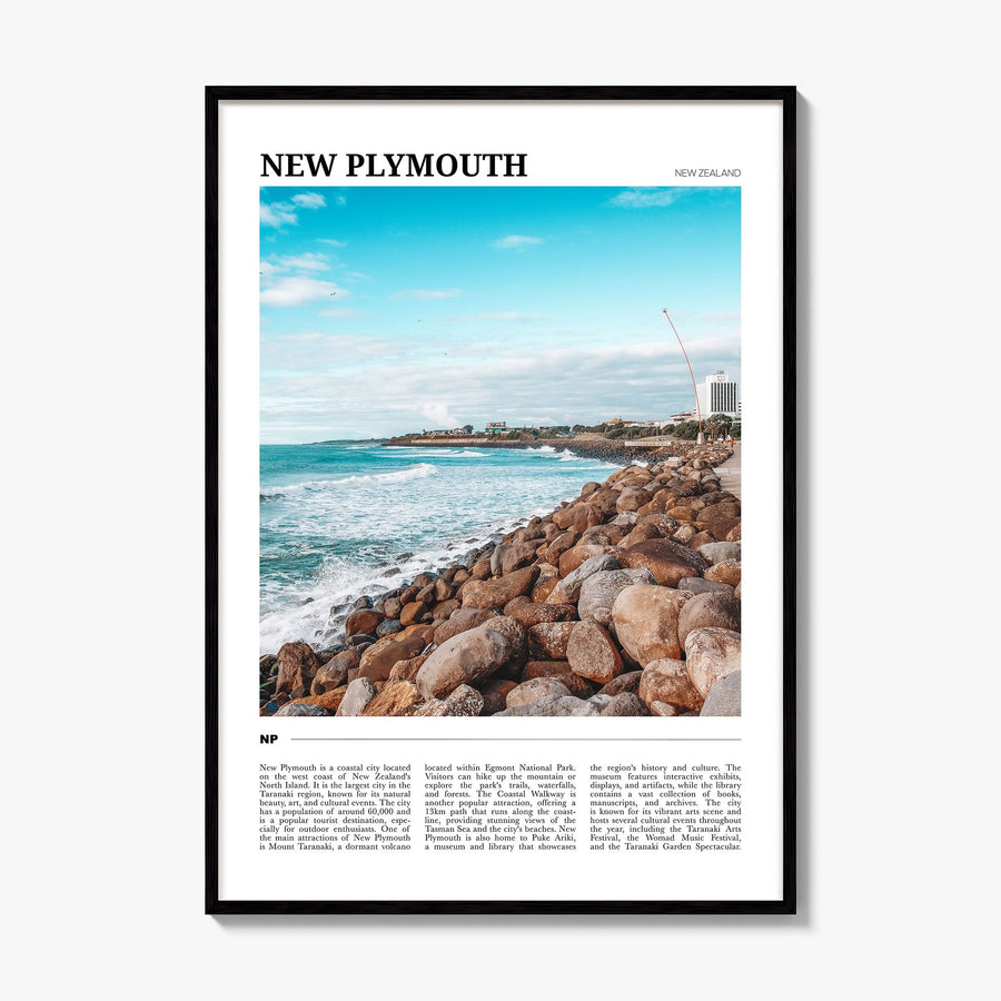 New Plymouth Travel Poster, framed poster mockup