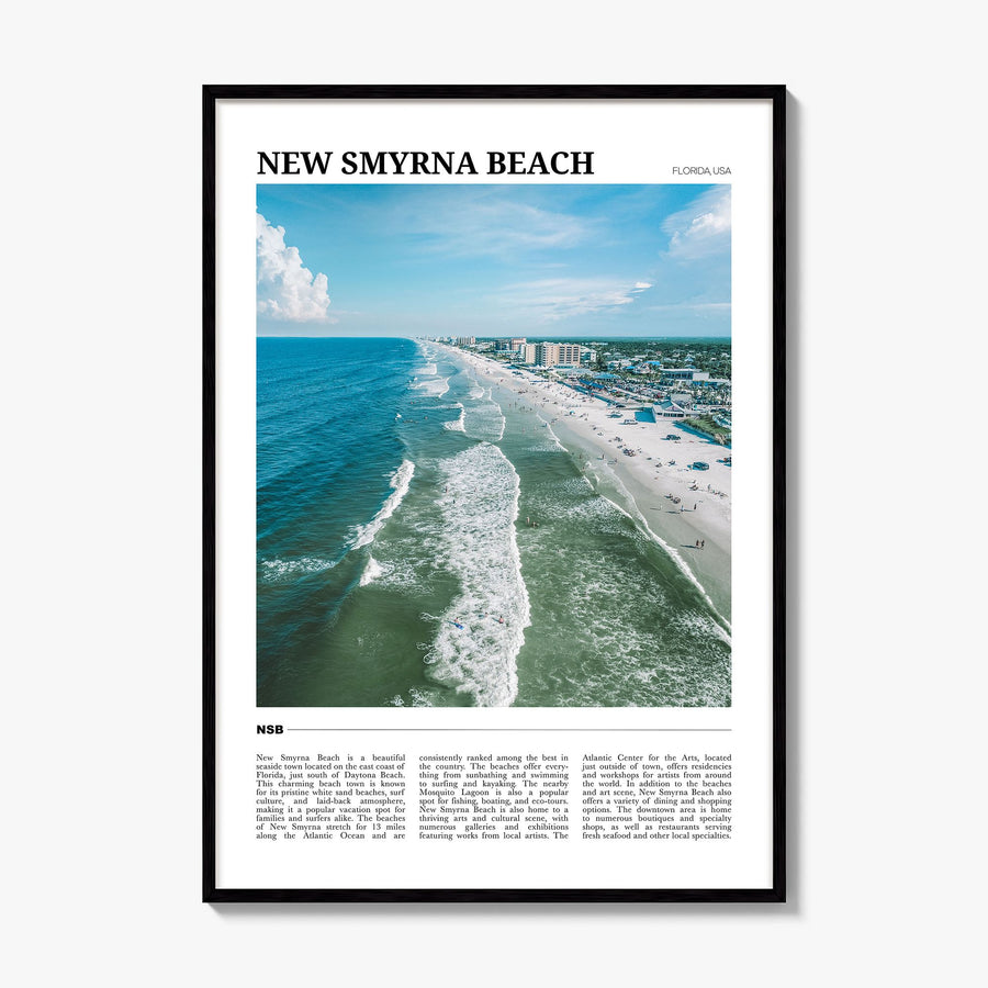 New Smyrna Beach Travel Poster, framed poster mockup