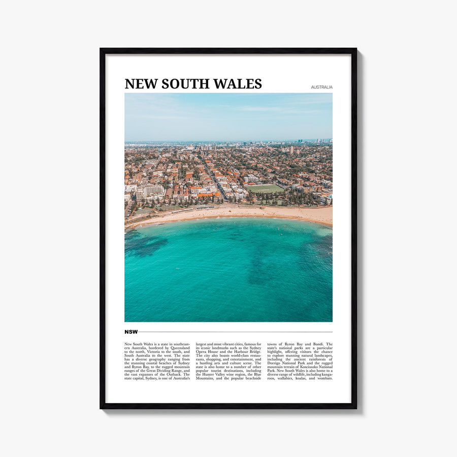 New South Wales no. 1 colorful travel poster of Australia – vertical wall art, unframed print shown in interior mockup