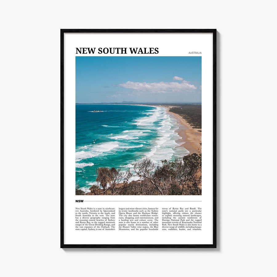 New South Wales no. 2 colorful travel poster of Australia – vertical wall art, unframed print shown in interior mockup