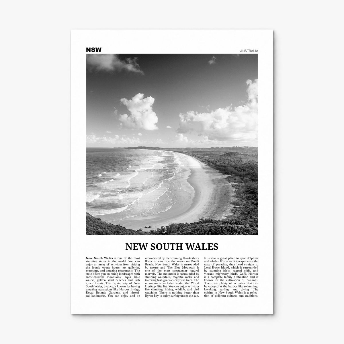New South Wales Newspaper Poster, print only (unframed)