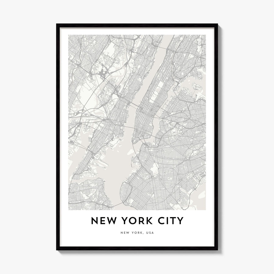 New York City Map Poster, framed poster mockup