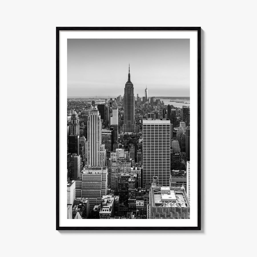New York City no. 1 black & white photo poster of New York, USA – vertical wall art, unframed print shown in interior mockup