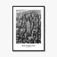 New York City no. 2 black & white classic poster of New York, USA – vertical wall art, unframed print shown in interior mocku