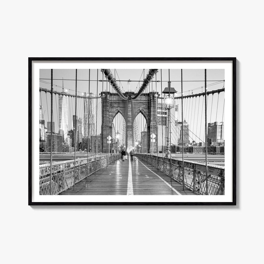 New York City no. 2 black & white photo poster of New York, USA – horizontal wall art, unframed print shown in interior mocku