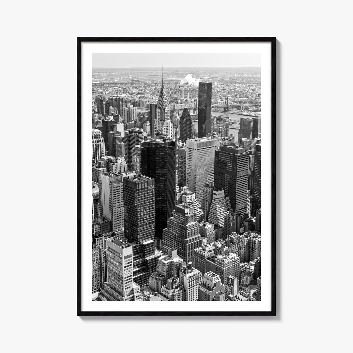 New York City no. 2 black & white photo poster of New York, USA – vertical wall art, unframed print shown in interior mockup