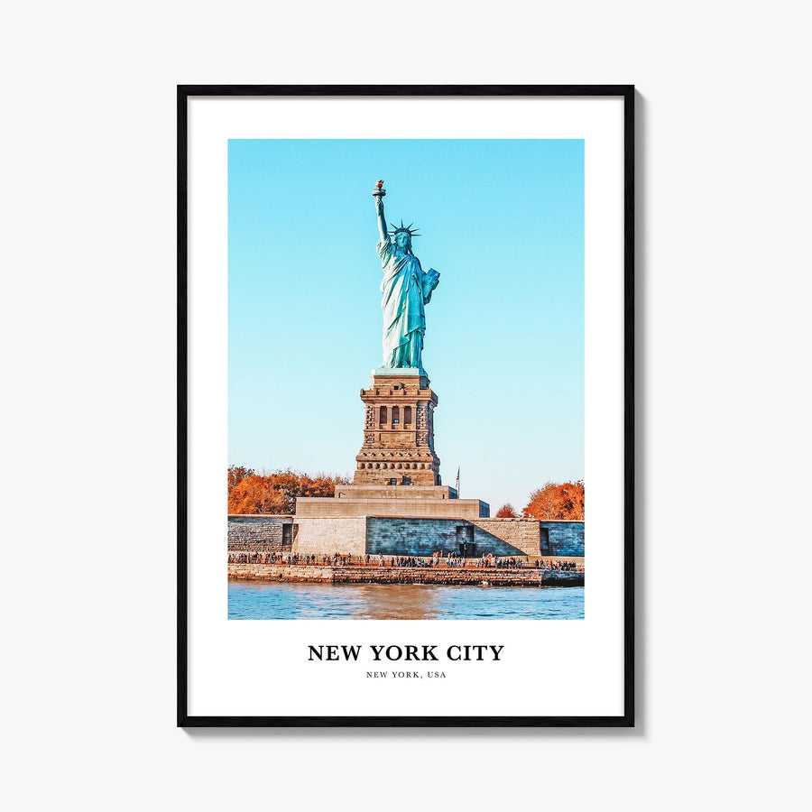New York City no. 2 colorful classic poster of New York, USA – vertical wall art, unframed print shown in interior mockup