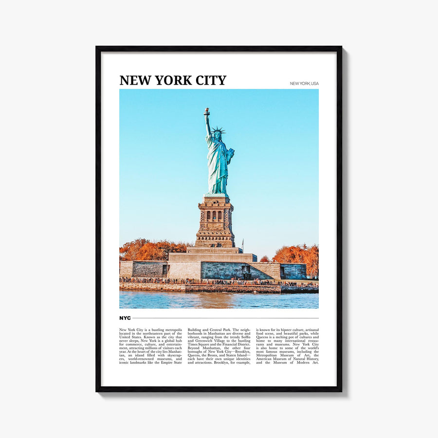 New York City no. 2 colorful travel poster of New York, USA – vertical wall art, unframed print shown in interior mockup