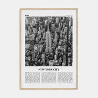 New York City No 2 Poster Natural Wood / 8x12 in Nbourhood Travel B&W Poster