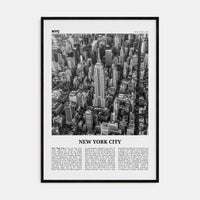 New York City No 2 Poster Black Wood / 8x12 in Nbourhood Travel B&W Poster