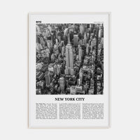 New York City No 2 Poster White Wood / 8x12 in Nbourhood Travel B&W Poster