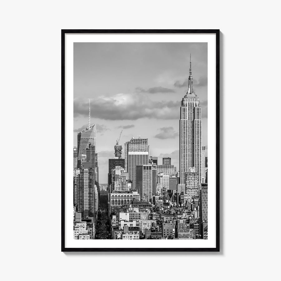 New York City no. 3 black & white photo poster of New York, USA – vertical wall art, unframed print shown in interior mockup