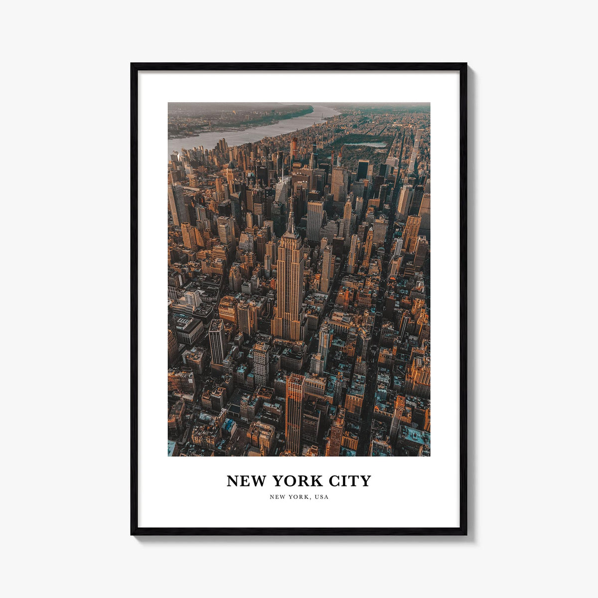 New York City no. 3 colorful classic poster of New York, USA – vertical wall art, unframed print shown in interior mockup