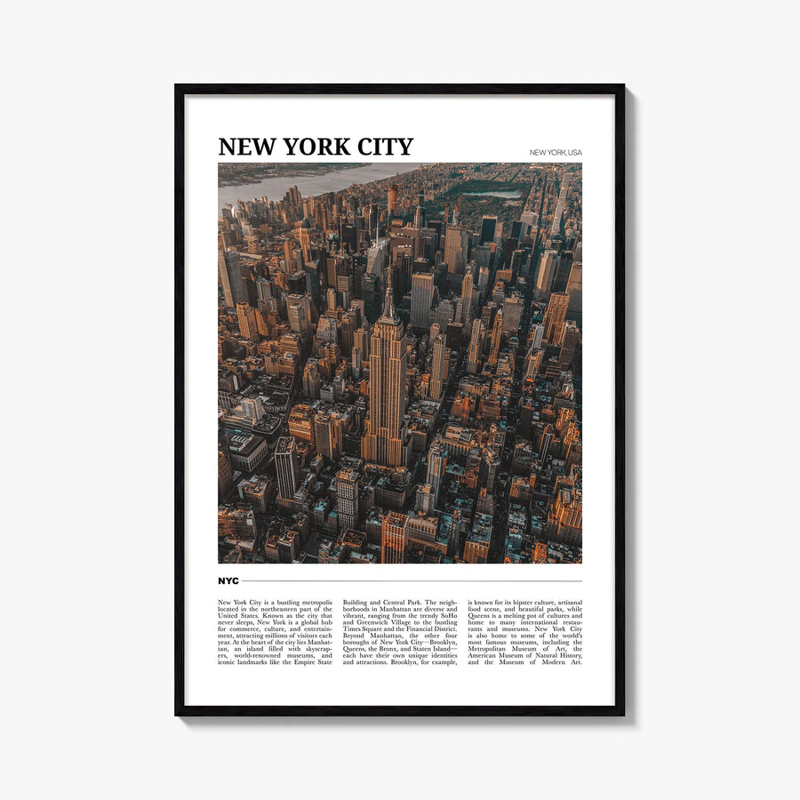 New York City no. 3 colorful travel poster of New York, USA – vertical wall art, unframed print shown in interior mockup