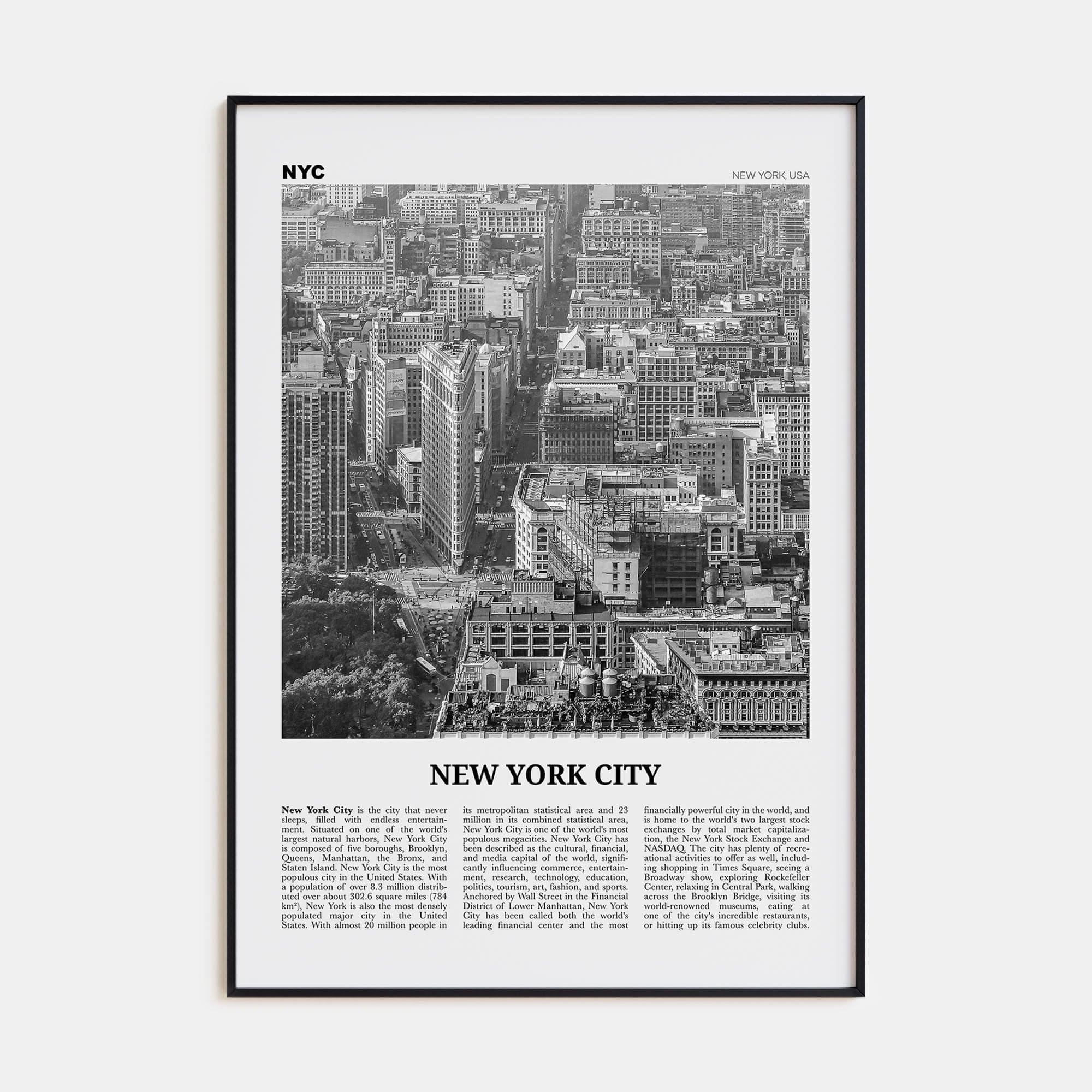 New York City No 6 Poster None / 8x12 in Nbourhood Travel B&W Poster