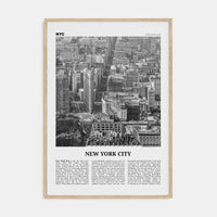 New York City No 6 Poster Natural Wood / 8x12 in Nbourhood Travel B&W Poster