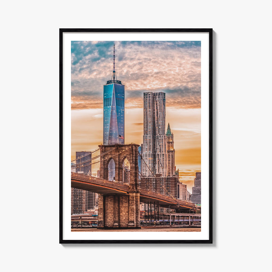 New York City no. 7 colorful photo poster of New York, USA – vertical wall art, unframed print shown in interior mockup