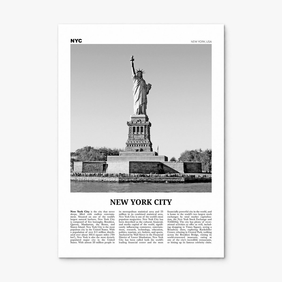New York City Newspaper No 8 Poster, print only (unframed)