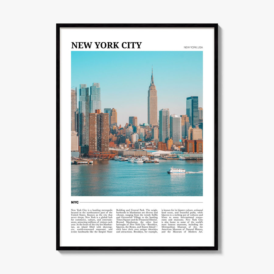 New York City Travel No 1 Poster, framed poster mockup