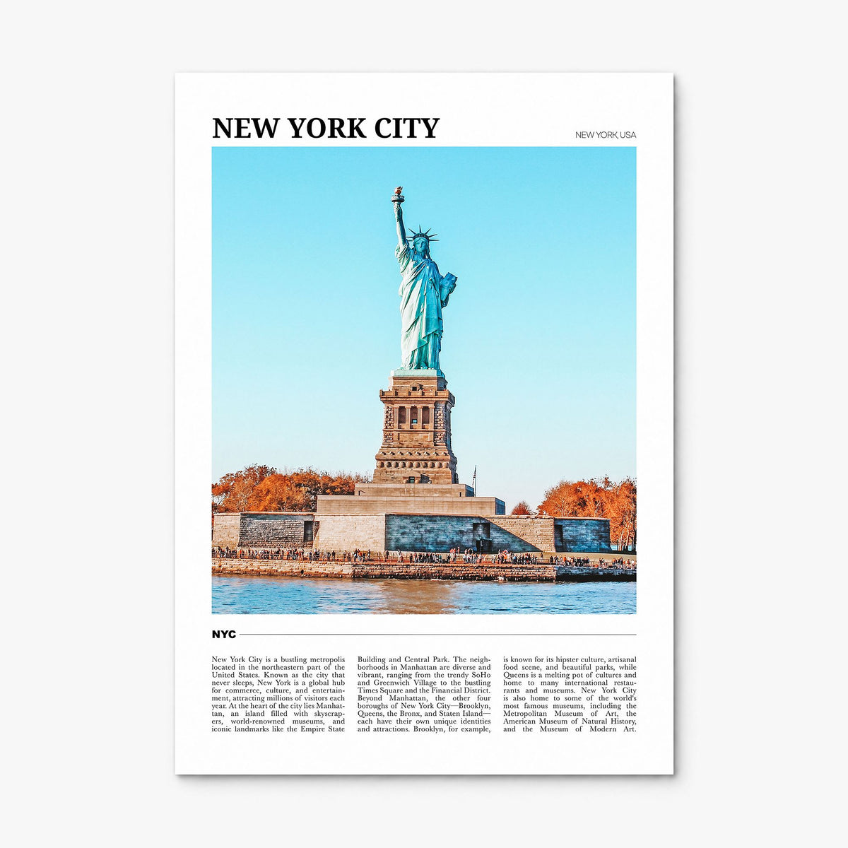 New York City Travel No 2 Poster, print only (unframed)