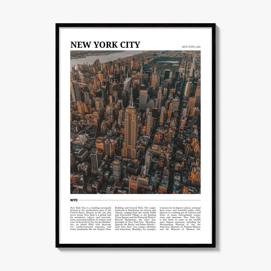 New York City Travel No 3 Poster, framed poster mockup