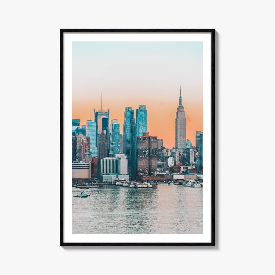 New York (State) colorful photo poster of New York, USA – vertical wall art, unframed print shown in interior mockup