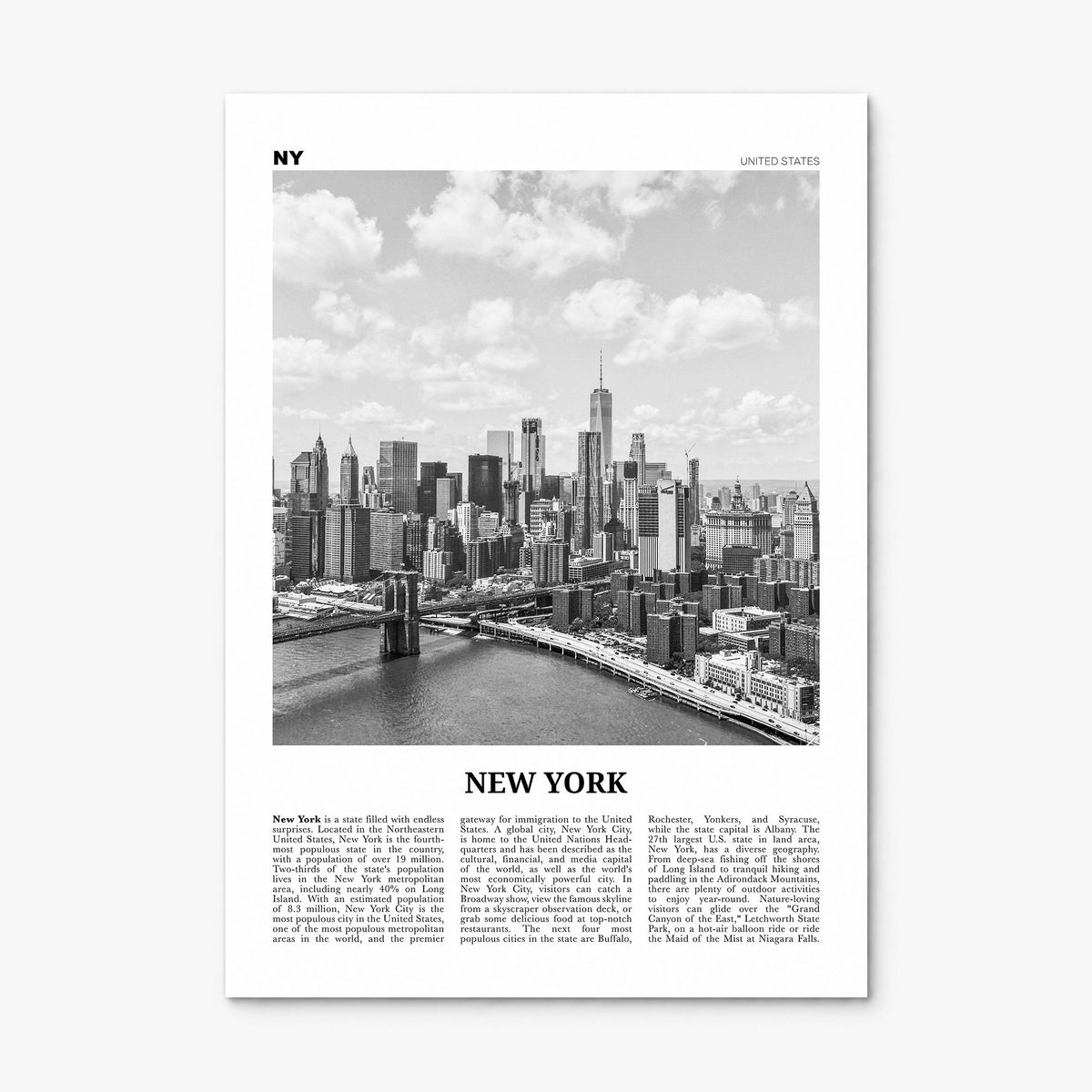 New York (State) Newspaper No 1 Poster, print only (unframed)