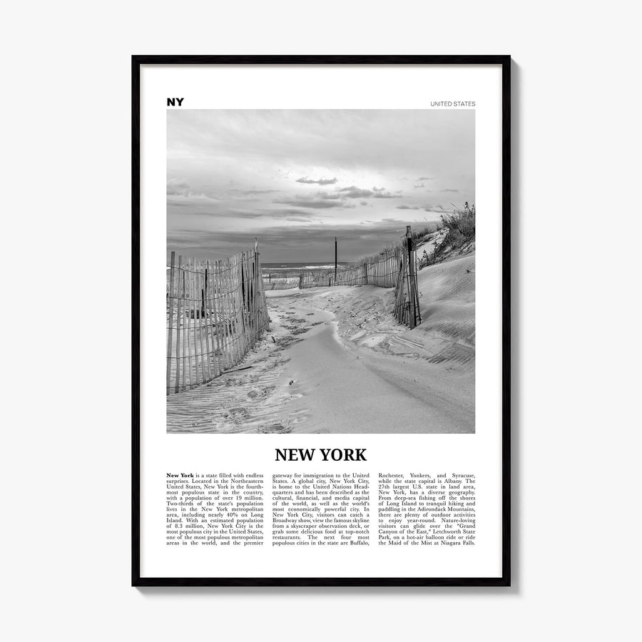 New York (State) Newspaper No 3 Poster, framed poster mockup
