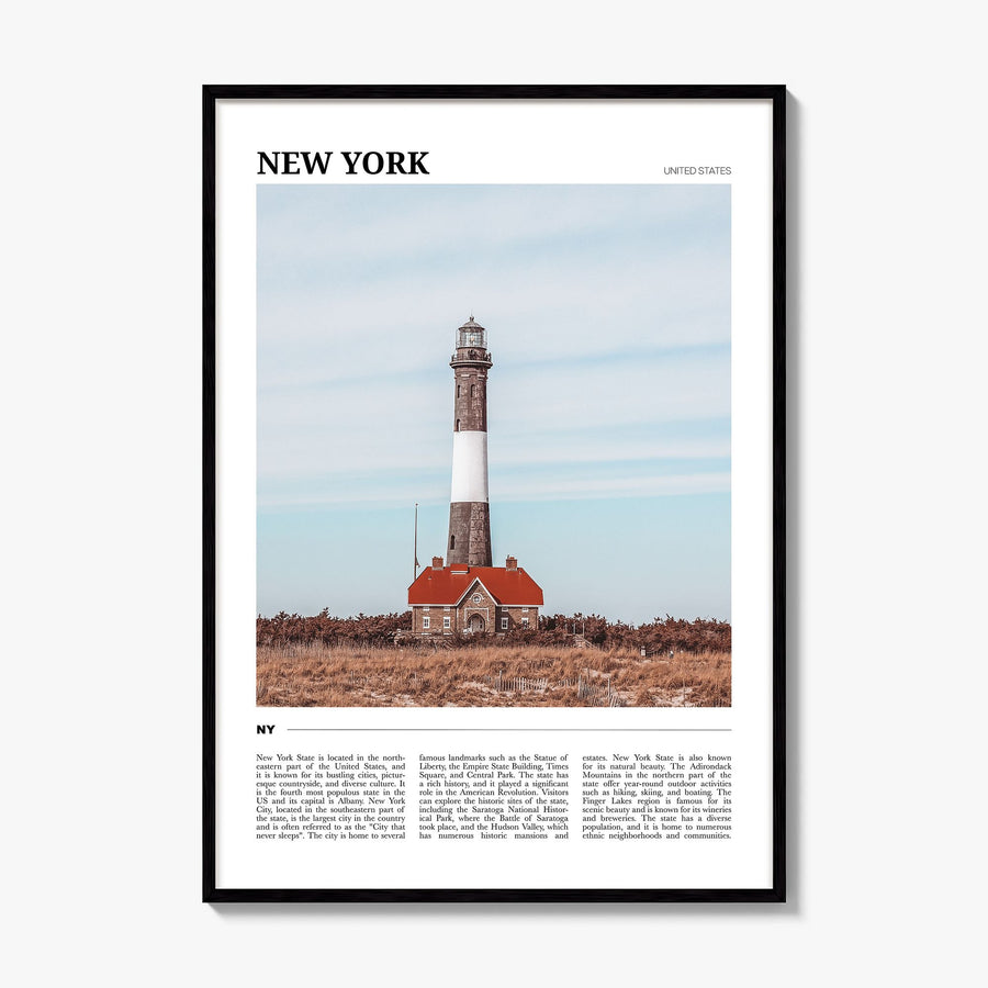 New York (State) Travel Poster, framed poster mockup
