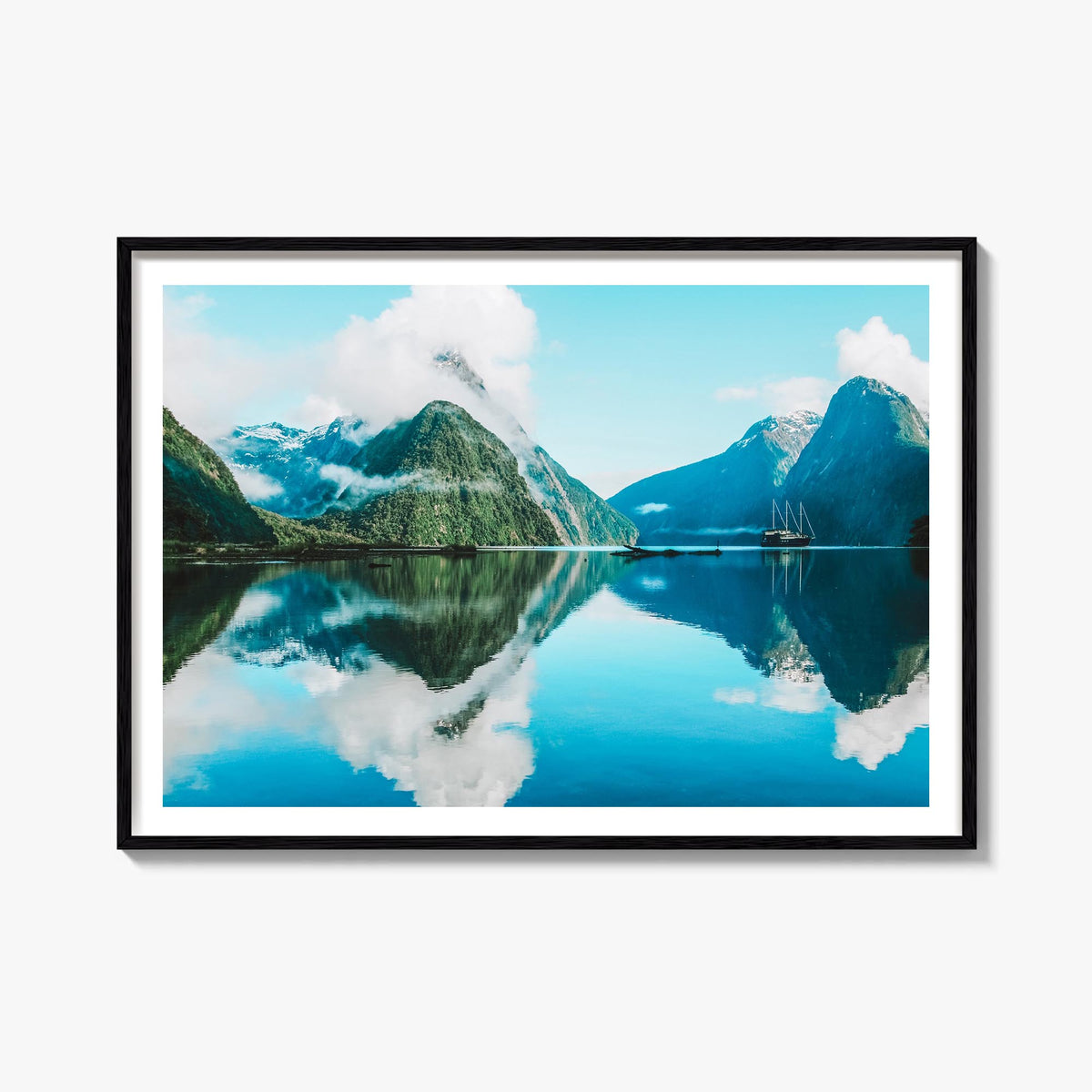 New Zealand colorful photo poster of Oceania – horizontal wall art, unframed print shown in interior mockup