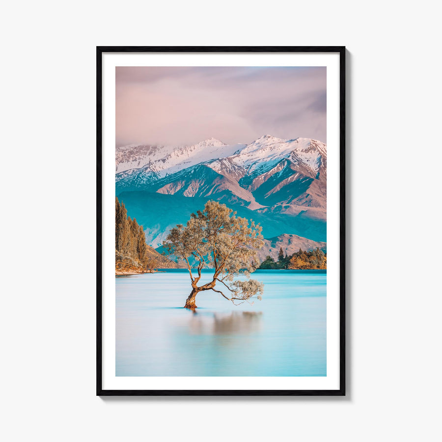 New Zealand colorful photo poster of Oceania – vertical wall art, unframed print shown in interior mockup