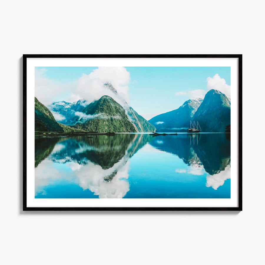 New Zealand Photo Poster, framed poster mockup, white border