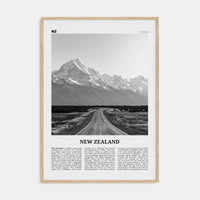 New Zealand No 1 Poster Natural Wood / 8x12 in Nbourhood Travel B&W Poster