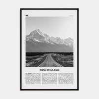 New Zealand No 1 Poster Black Wood / 8x12 in Nbourhood Travel B&W Poster