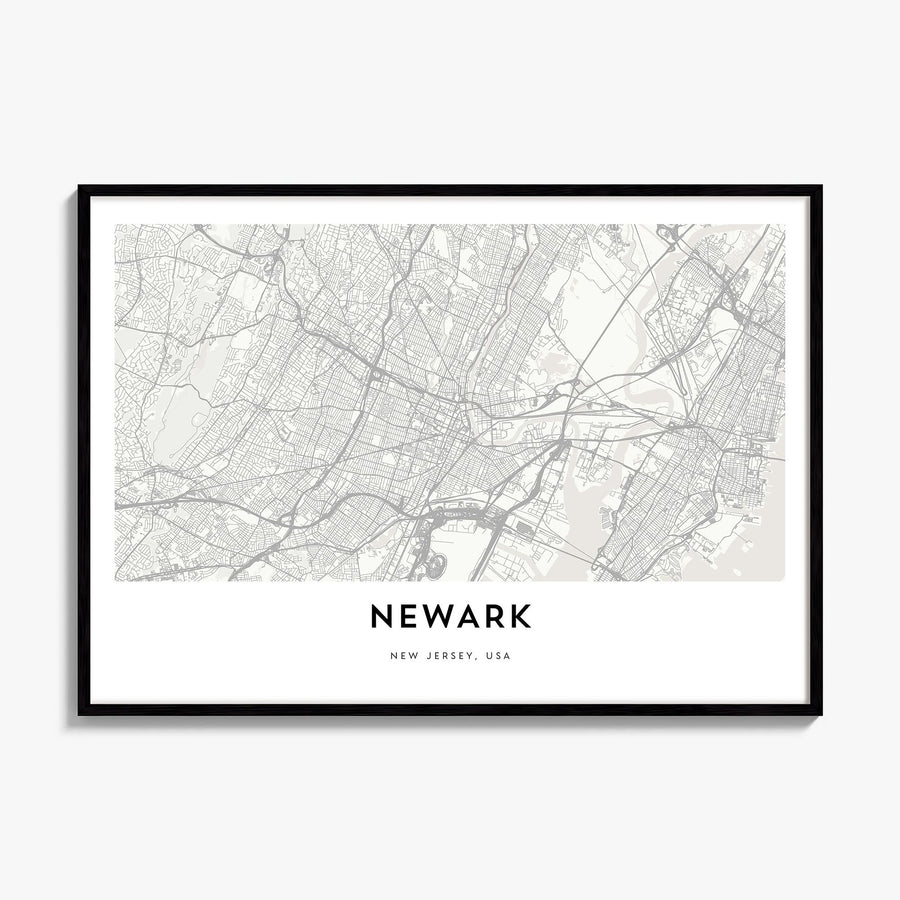 Newark Map Poster, framed poster mockup