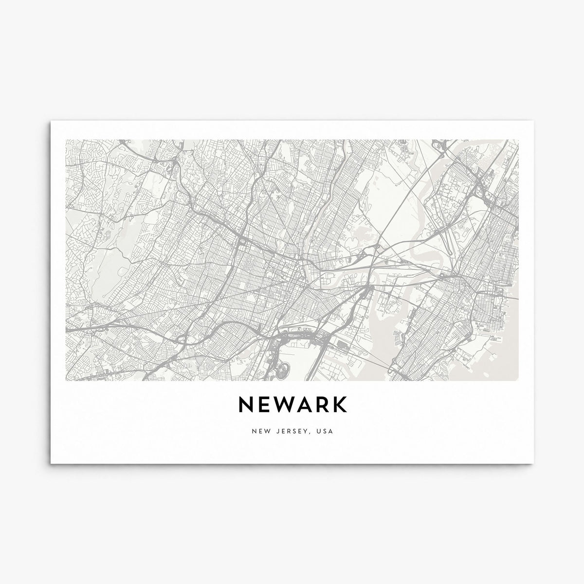 Newark Map Poster, print only (unframed)