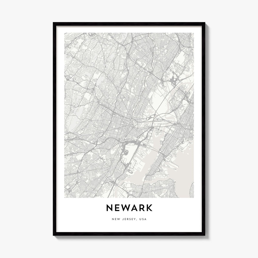 Newark Map Poster, framed poster mockup