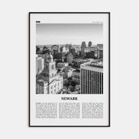 Newark Poster None / 8x12 in Nbourhood Travel B&W Poster