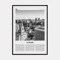 Newark Poster Black Wood / 8x12 in Nbourhood Travel B&W Poster