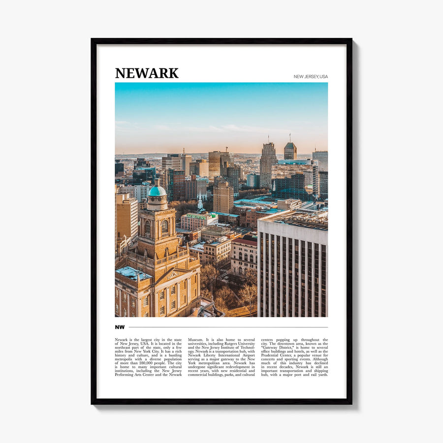 Newark Travel Poster, framed poster mockup