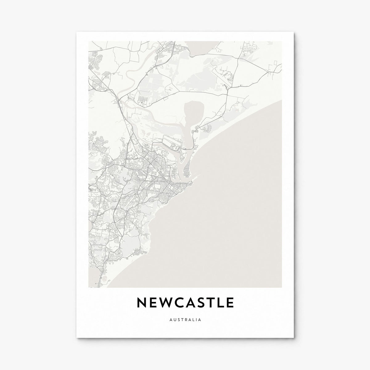 Newcastle, Australia Map Poster, print only (unframed)