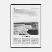 Newcastle, Australia Poster Black Wood / 8x12 in Nbourhood Travel B&W Poster