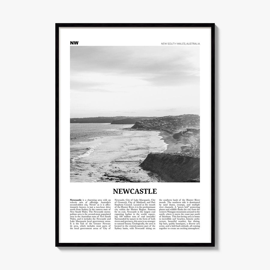 Newcastle, Australia Newspaper Poster, framed poster mockup