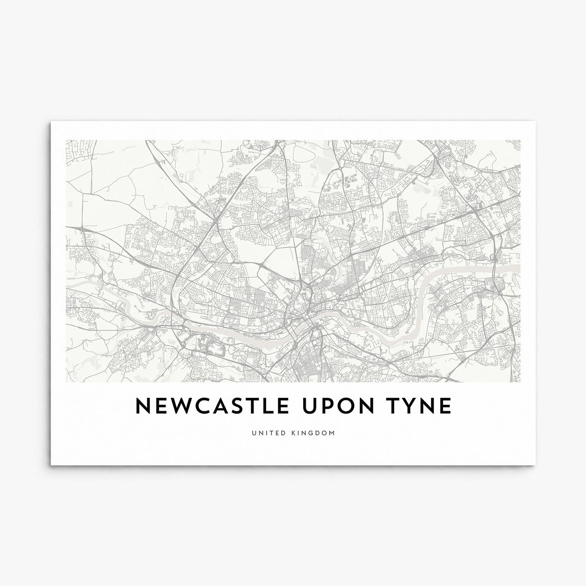 Newcastle upon Tyne Map Poster, print only (unframed)