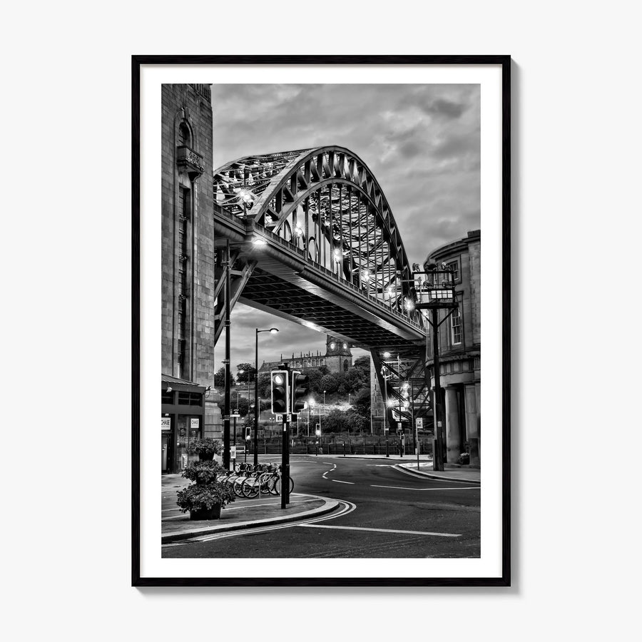 Newcastle upon Tyne Photo Poster, framed poster mockup, white border